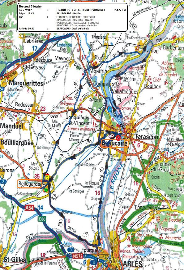 Etoile de Besseges stage 1 map